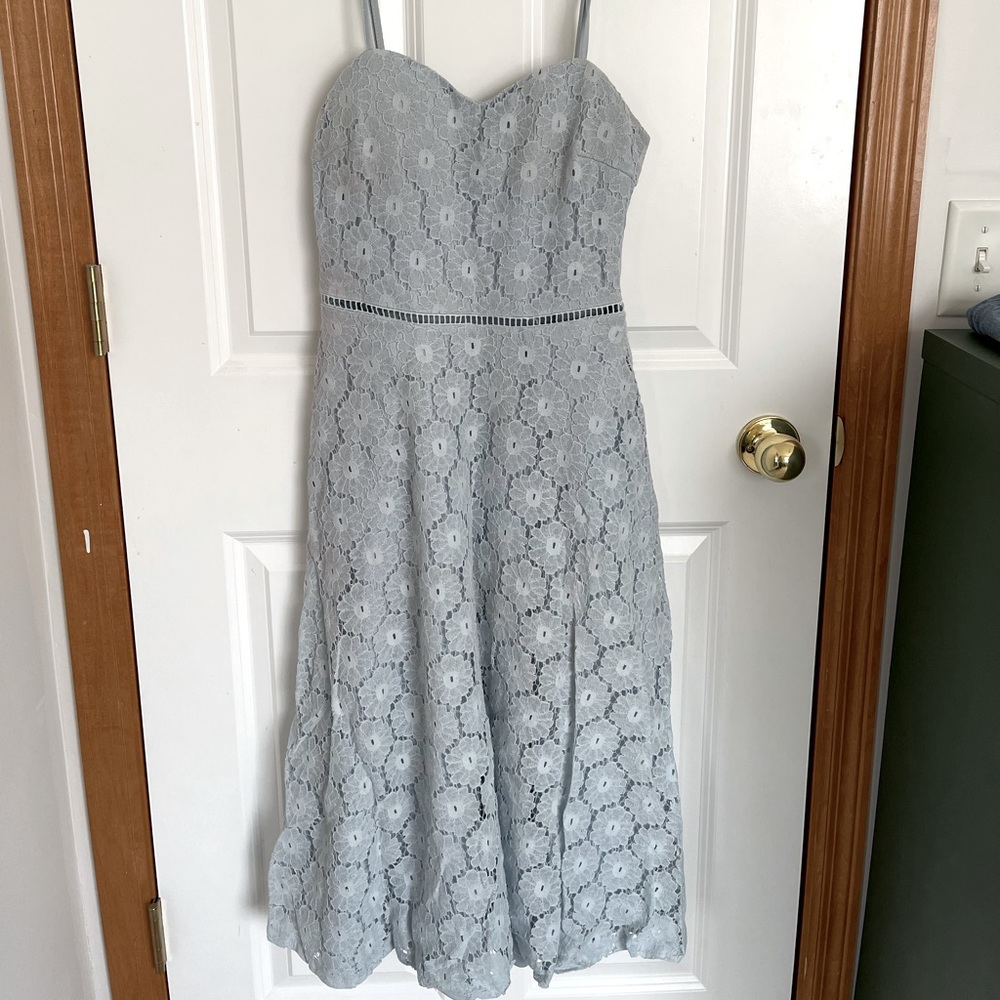 Blue eyelet dress